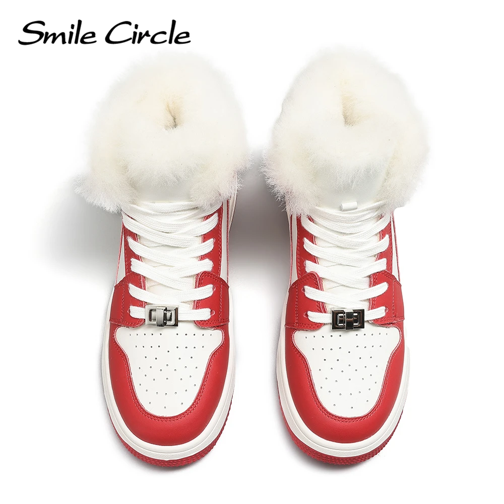 Кроссовки женские обувь зима женщины зимние высокие кроссовки из натуральной