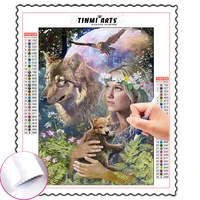 5d diy wolf animal diamond painting kits full square round with ab drill mosaic embroidery art crafts christmas gift