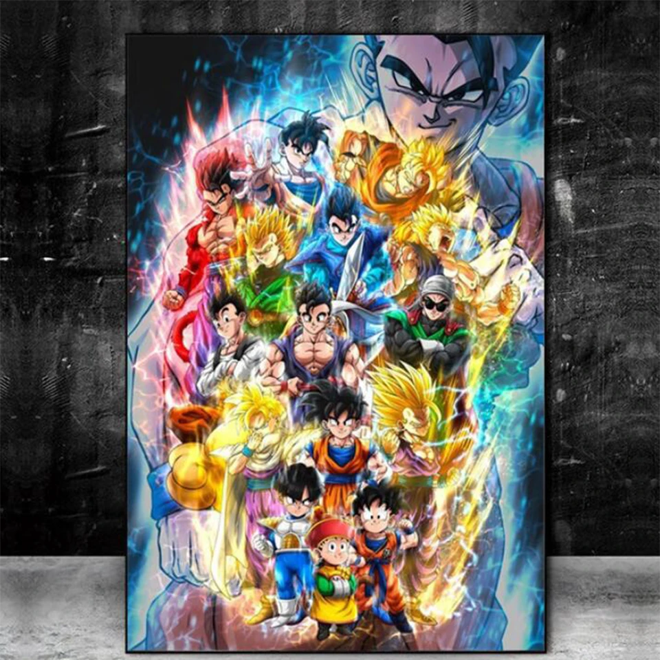 

Алмазная вышивка «Драконий жемчуг», японский Классический Аниме Super Saiyan Broli Goku and Vegeta, 2022