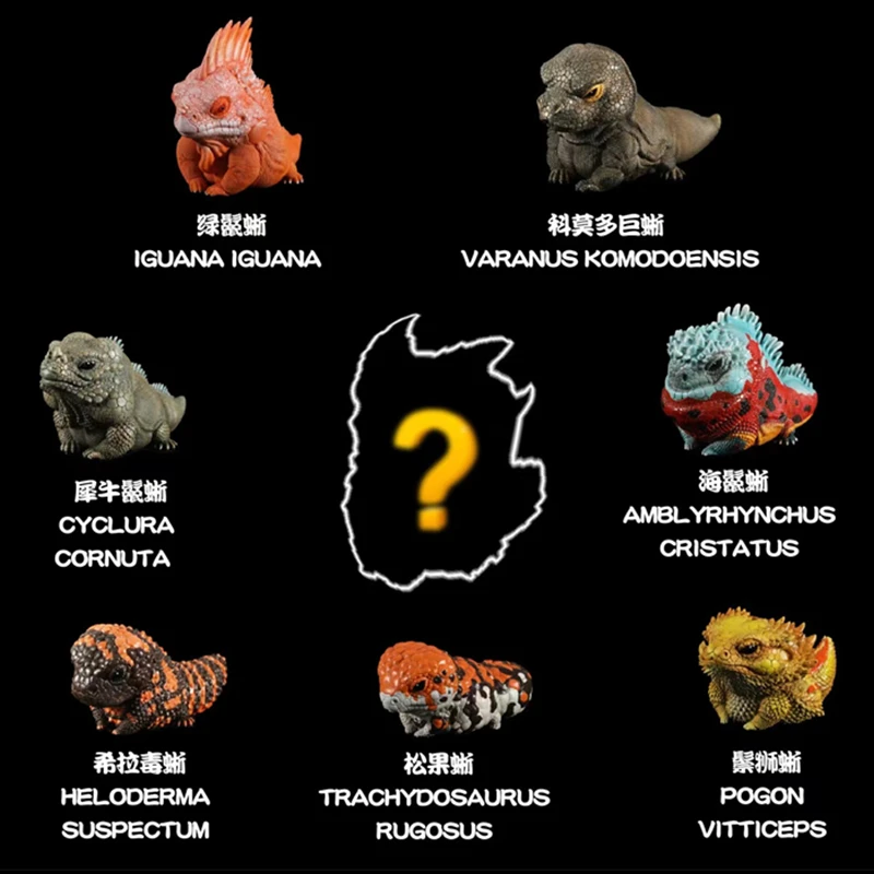 

8 шт., ящерица, царства, модель Komodo, дракон, циклура, корнута, трахидозавр, ругос, амблиринкус, кристалл, детский подарок