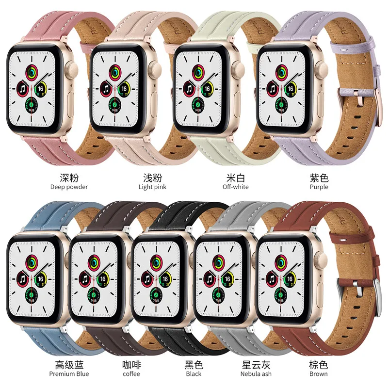 

Кожаный ремешок для iwatch ultra 8 7 6 5 4, креативный модный браслет для apple watch Series 49 мм 45 мм 41 мм 44 мм 40 мм, модный однотонный