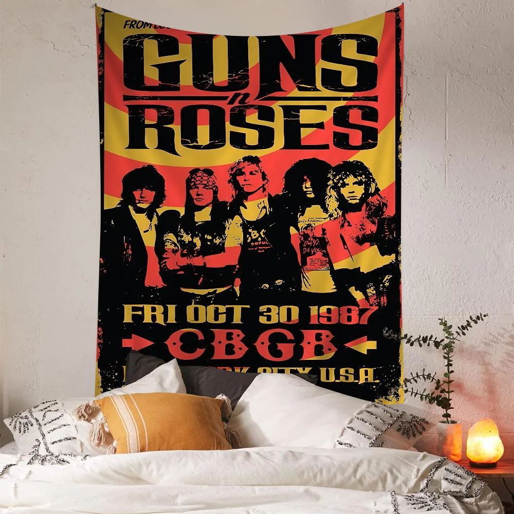 Большой настенный гобелен с принтом Guns N Roses индийский Будда украшение на стену