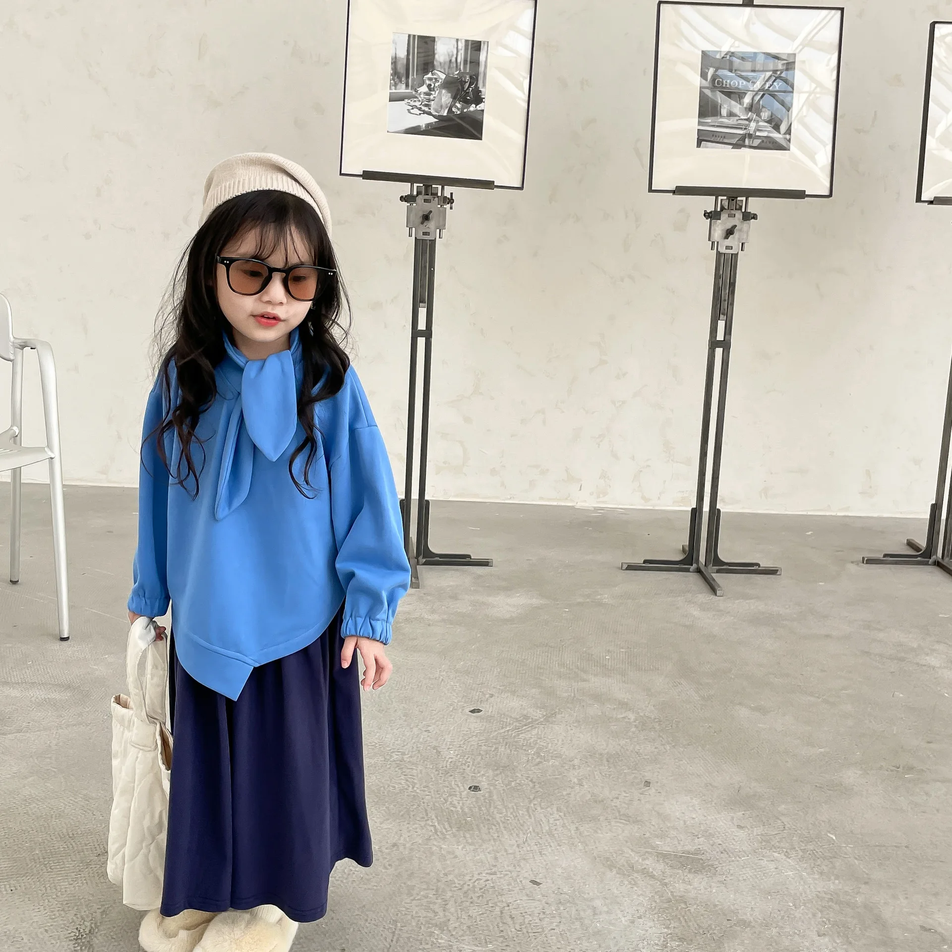 

Hoodies Children Clothing Sweater Autumn Korean Boys Girls Irregular Baby Solid Long Sleeved Tide Sweatshirts Cotton