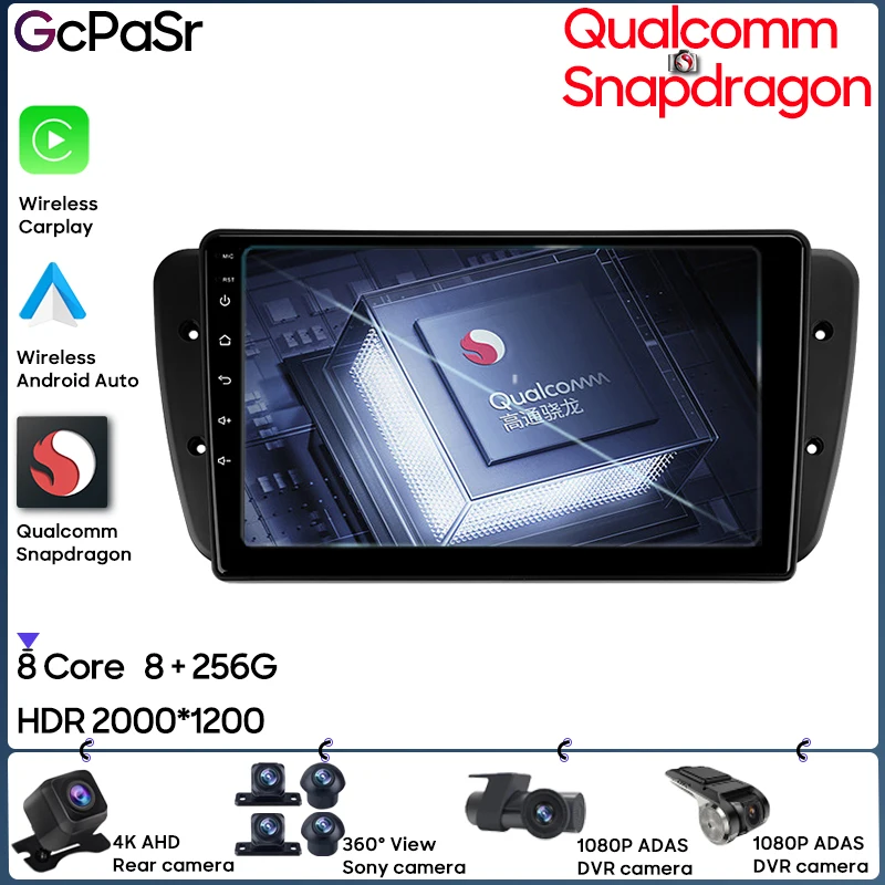 

Автомобильное радио Carplay Qualcomm Для Seat Ibiza 6J IV 4 2008 - 2015 GPS-навигация Android Авто Видео QLED Стерео 5G Wifi No 2din DVD