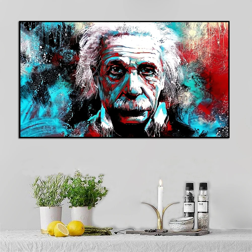

Great Physicist Portrait Picture Poster And Prints Painting Street Artisc Mural Wall Art Canvas For Classroom Home Decoration