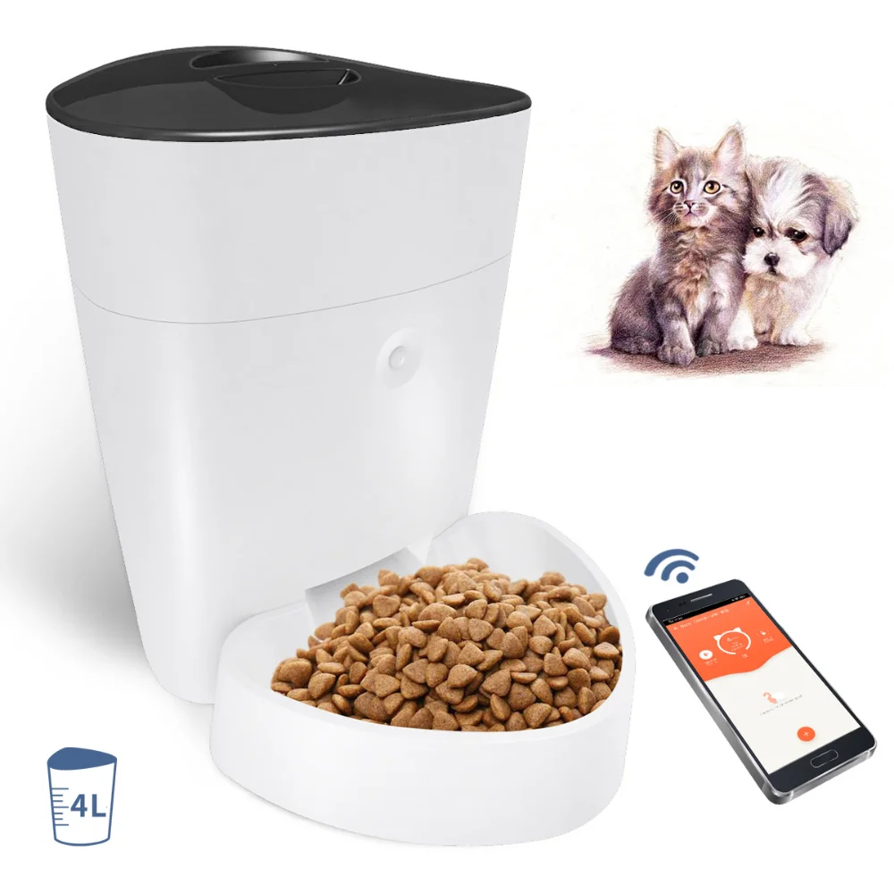 4L Tuya Anti Food Jammed Design Remote Large Capacity Timed Detachable WIFI Automatic Pet Feeding Device Cats Dogs Pet Feeder