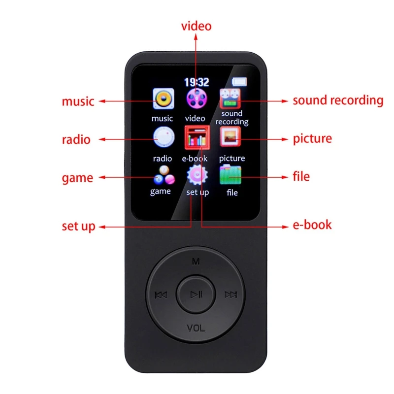 MP3-плеер Портативный с поддержкой Bluetooth TF-карты |