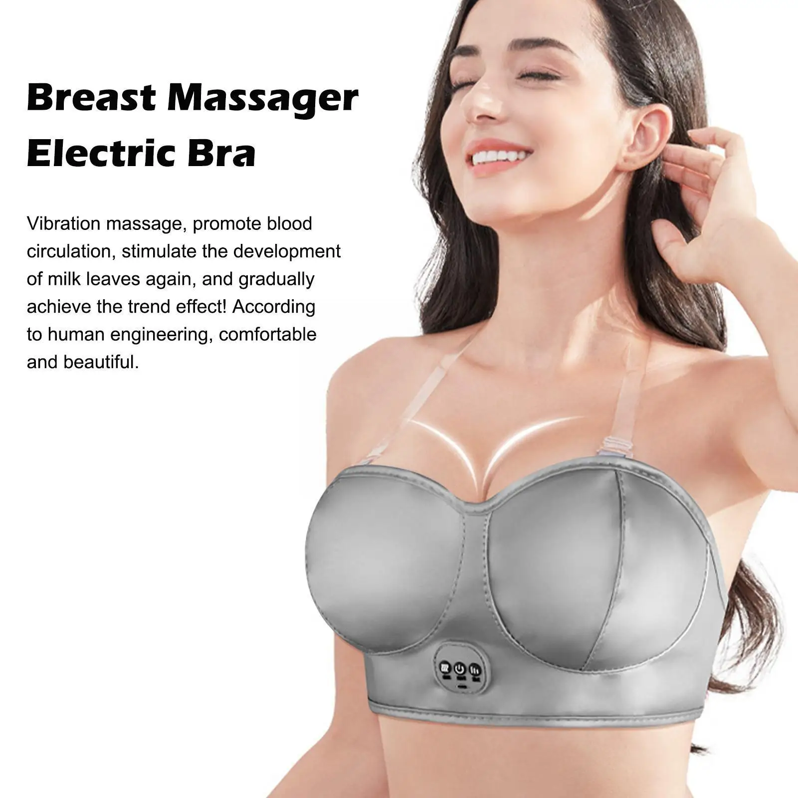 

Электрический массажер для груди, бюстгальтер, вибрирующий массажер для груди, зарядка для увеличения груди, USB-стимулятор с подогревом, улу...