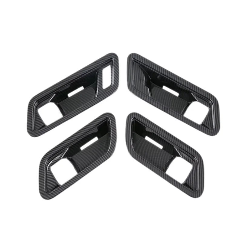 

4Pcs Carbon Fiber Interior Mouldings Inner Door Handle Bowl Panel Decoration Cover Trim for Toyota Bz4X 2022 2023