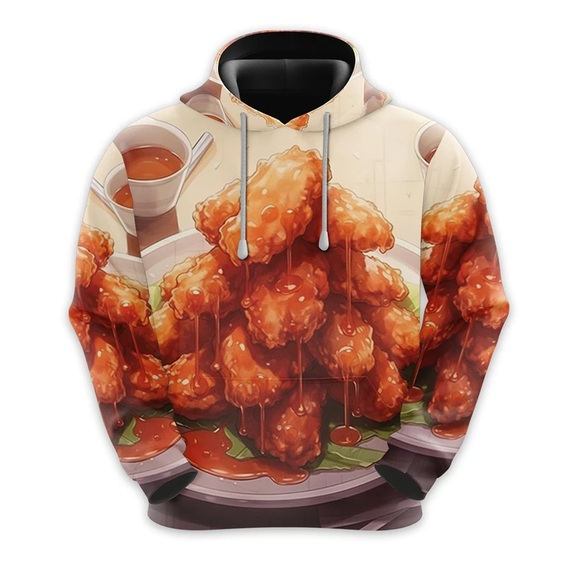 Забавные толстовки с рисунком еды для гурманов модные персонализированные