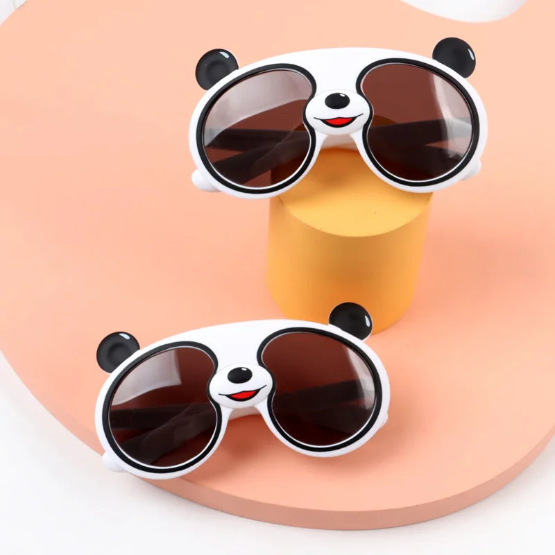 

Kids Black White Panda Sunglasses 2022 New Cute Fashion Children's Cartoon Glasses Anti-UV Personality Girls Boys Sun Glasses