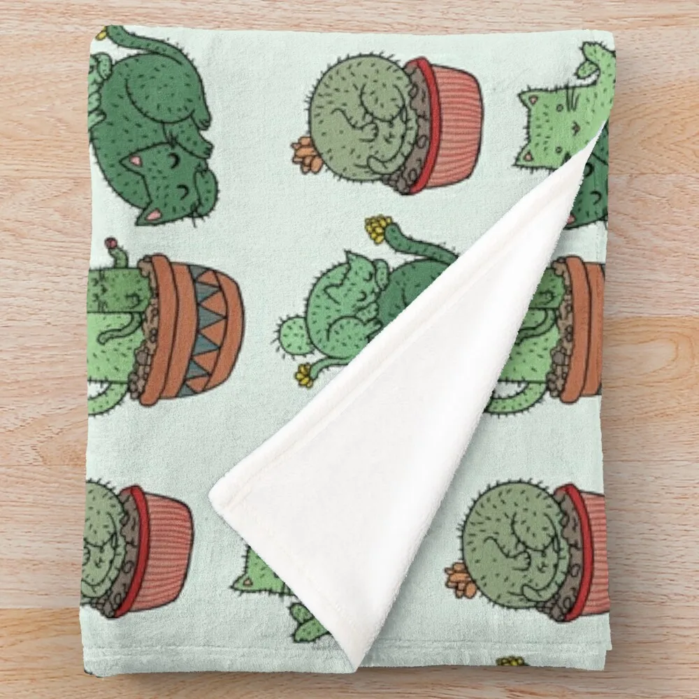 Простое одеяло Красивое Одеяло шерпа кактус кошки дешевое |