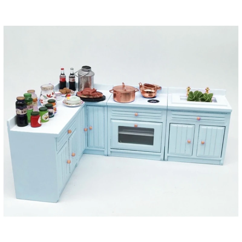 1/12 миниатюрные кукольные домики набор кухонных шкафов деревянные мебельные весы