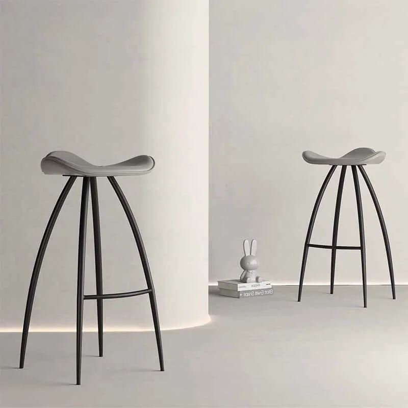 

Garden Iron High Designer Bar Stools Modern Leather Metal Saloon Party Bar Chair Library Relaxing Tabourets De Bar Furniture