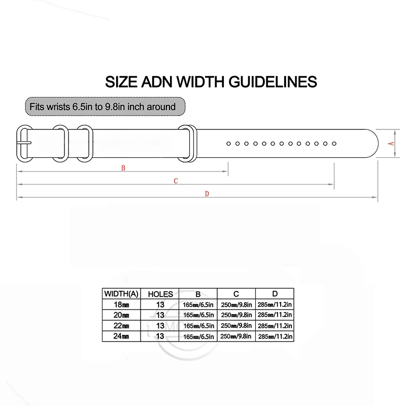 Premium Soft Nylon Strap 18mm 20mm 22mm 24mm Five-Ring Heavy Duty Stainless Steel Buckle Men Women Weave Watch Band Bracelet