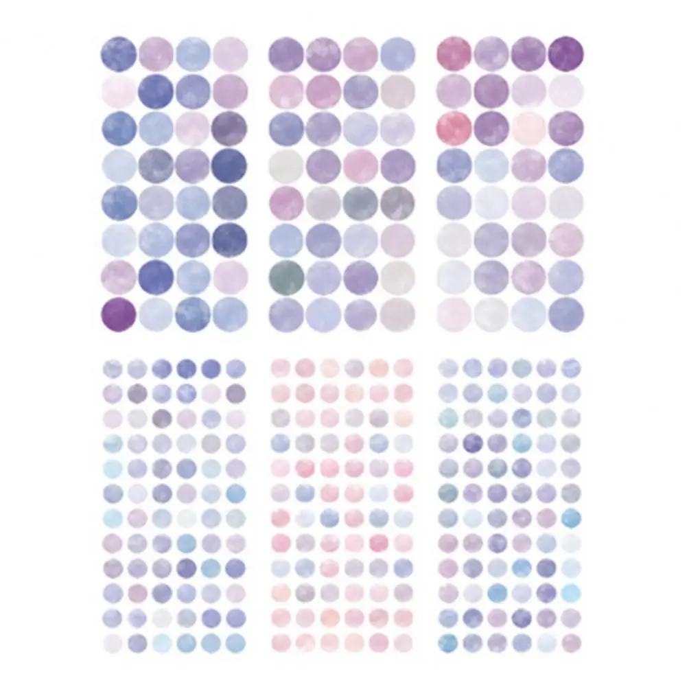 

6 Sheets Great Hand Account Sticker Self-adhesive Pastel Color Diary Sticker Hand Account Scrapbook Sticker