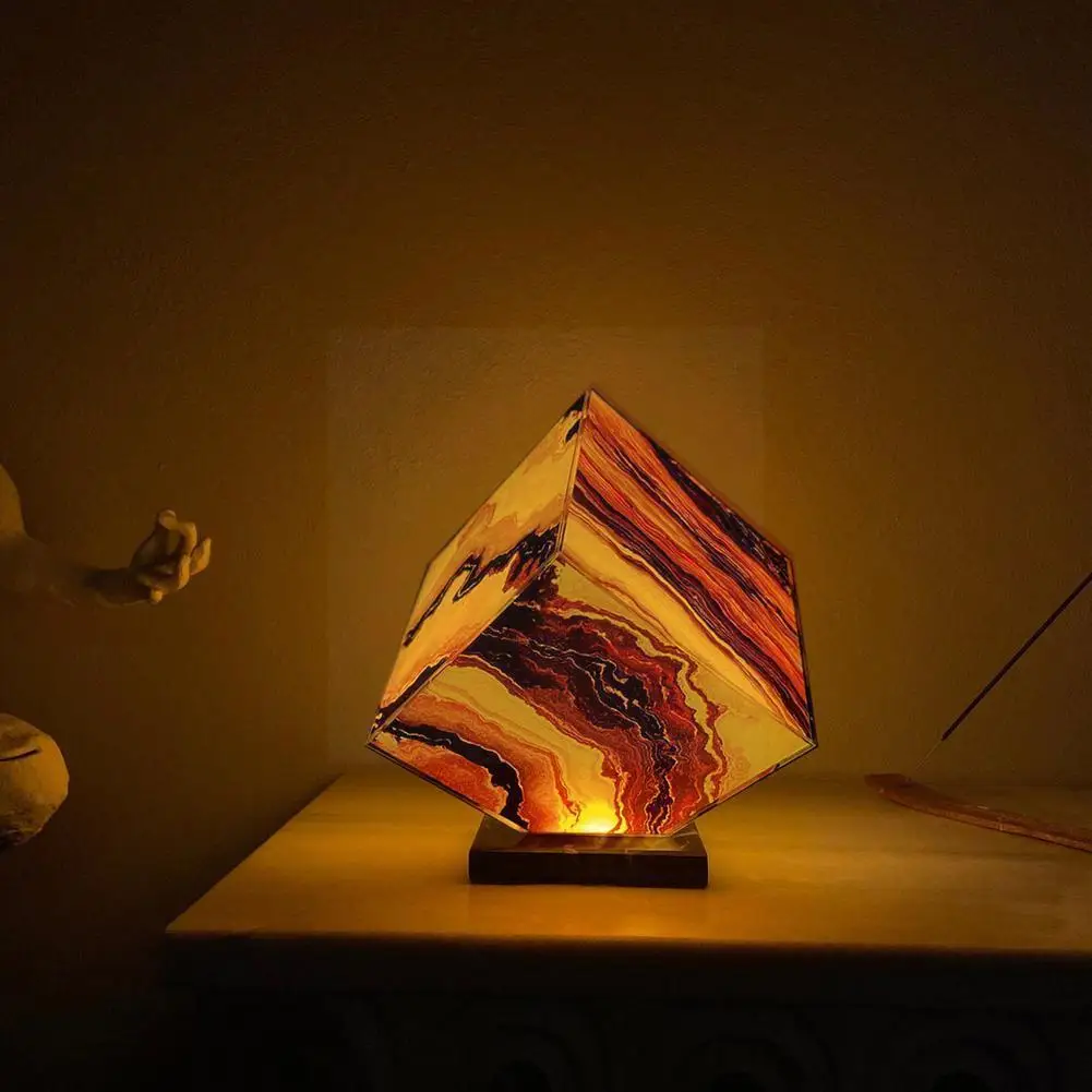

Marble Lamp Volcanic Rock Texture Gift Little Living Decoration Night Light Atmosphere Bedside Light Room Bedroom I8v3