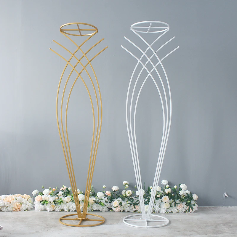 

2Pcs/Lot Flower Vases Table Metal Vase Plant Dried Floral Holder Flower Pot Road Lead for Home/Wedding Corridor Decoration