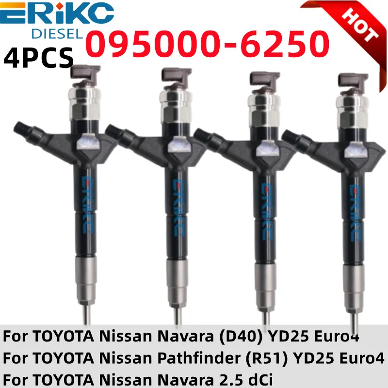 4шт. 095000 -6250 Форсунка Common Rail 0950006250 6250 для Nissan YD25 Navara D22 D40 и Pathfinder R50 2006 UP 2 5 л