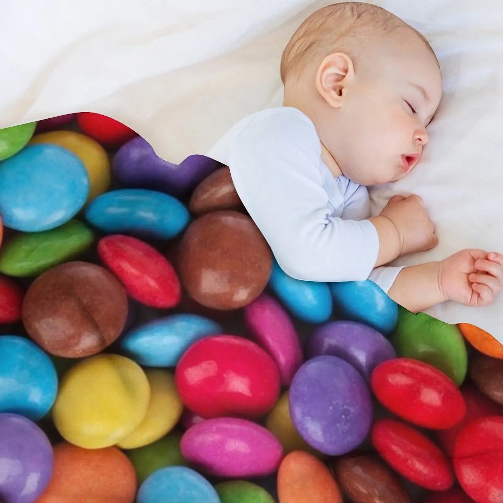 Фото Красочный плед с текстурой конфет M&Ms Skittles Rainbow, маленькие круглые конфеты-кусочки, плед из искусственного меха, мягкий теплый плед для кровати №3