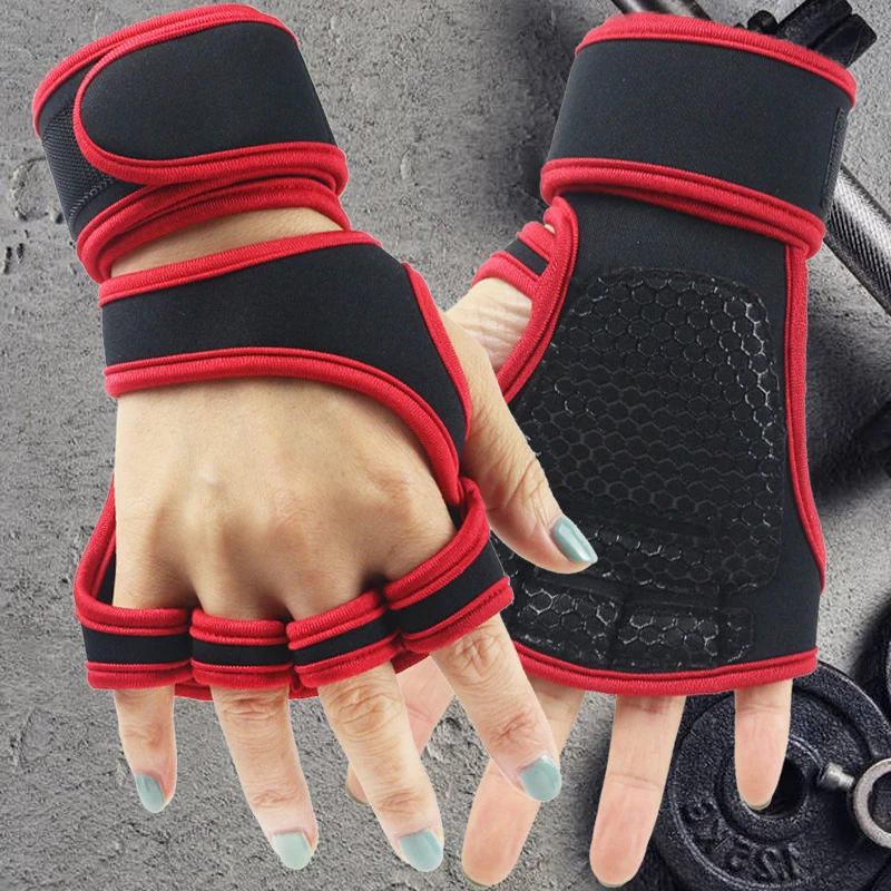 

1Pair Of Sports Half Finger Gloves Weightlifting Training Gloves Fitness Sports Hand Wrist Palm Protector Gloves