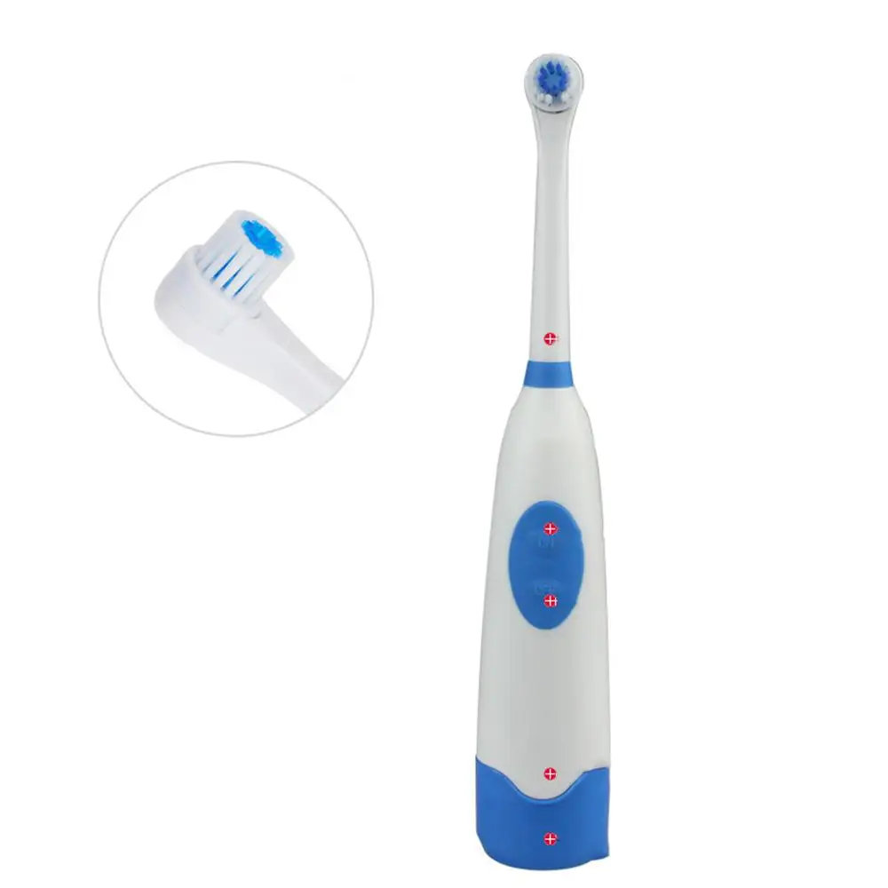 

Y&W&F 1Set Battery Operated Waterproof Bristles Rotary Electric Toothbrush with 4 Replace Brush Heads Oral Hygiene Care