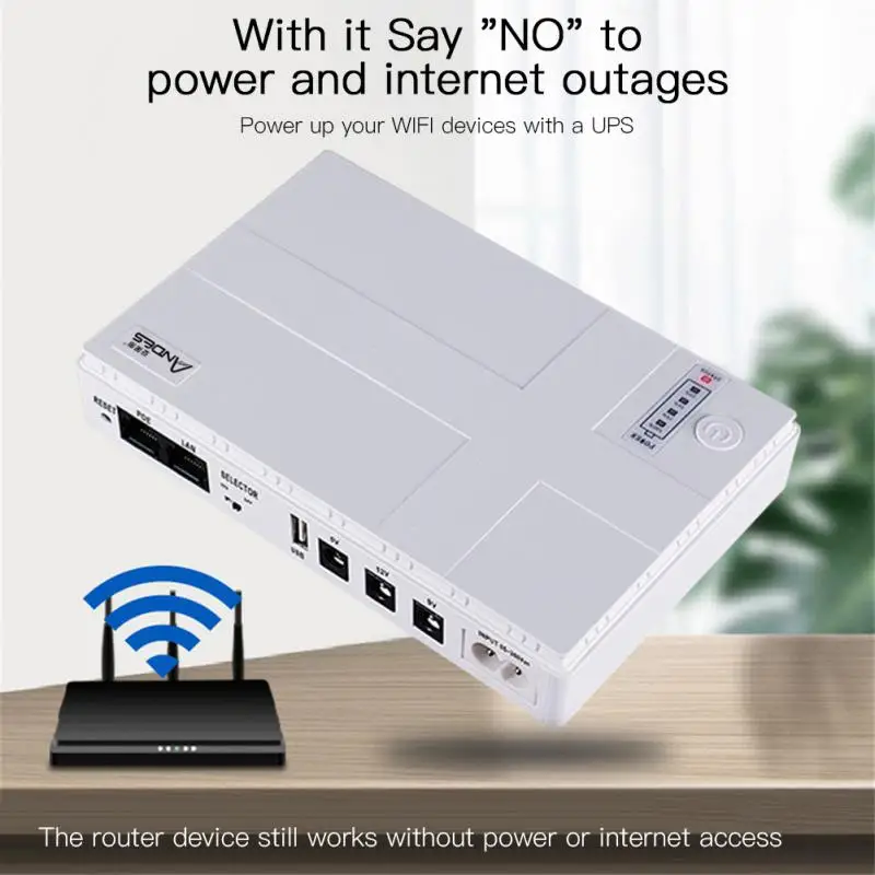 

Home Assistant Ups Backup Power Adapter Portable Large Capacity Travel Router 10400mah Mini Ups Power Supply For Wifi 5v9v12v