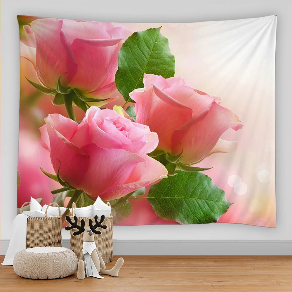 

Pink Peony Flowers Tapestry 3D Print Kawaii Tapestries Bedroom Living Room Home Decor Wall Hanging Canvas Asthetic Cute Blanket
