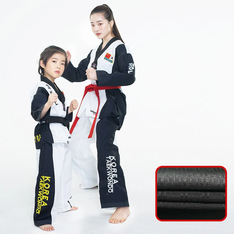Детское боевое искусство TKD Tae Kwon Do Korea V-образный вырез тхэквондо Dobok для карпов и