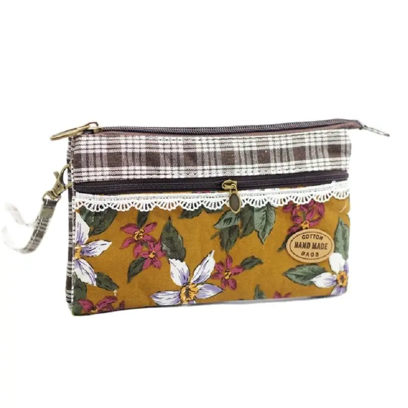 

Женские кошельки с ремешком на руку, хлопковый женский клатч на ремешке, дамские сумочки с цветочным узором, маленькие кошельки для телефон...