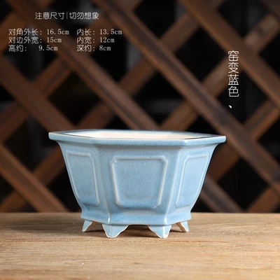 

Керамический шестиугольный цветочный горшок для бонсай