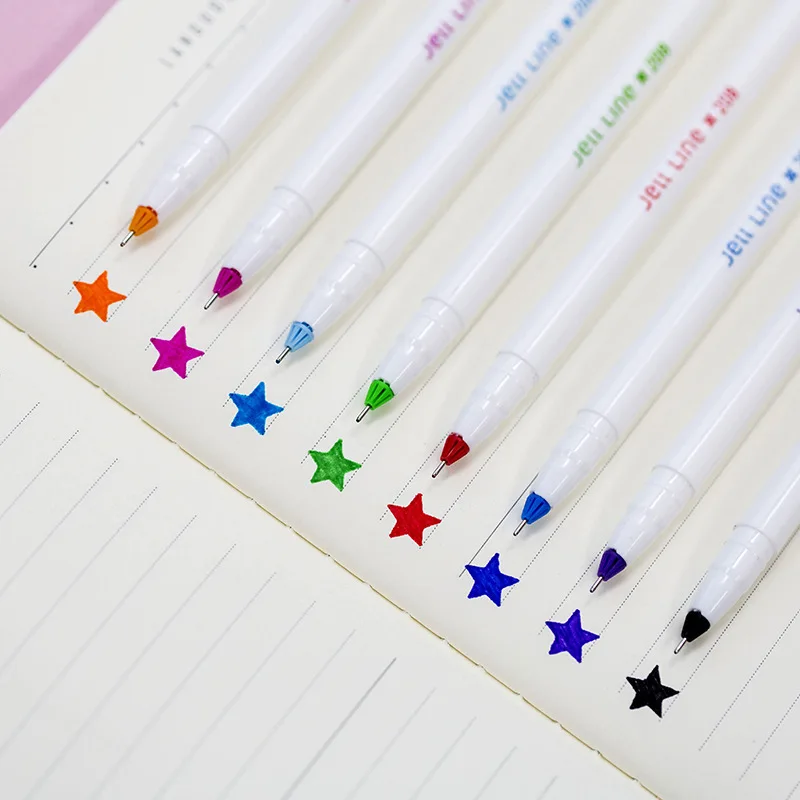 

8 pcs/pack Wonderful Mixed Color Gel Ink Pen Signature Pen Escolar Papelaria School Office Supply Promotional Gift