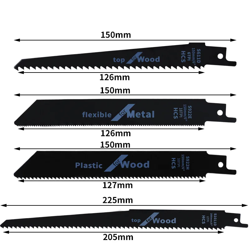 1/4pc High Carbon Steel Reciprocating Saw Blades Wood Prunin