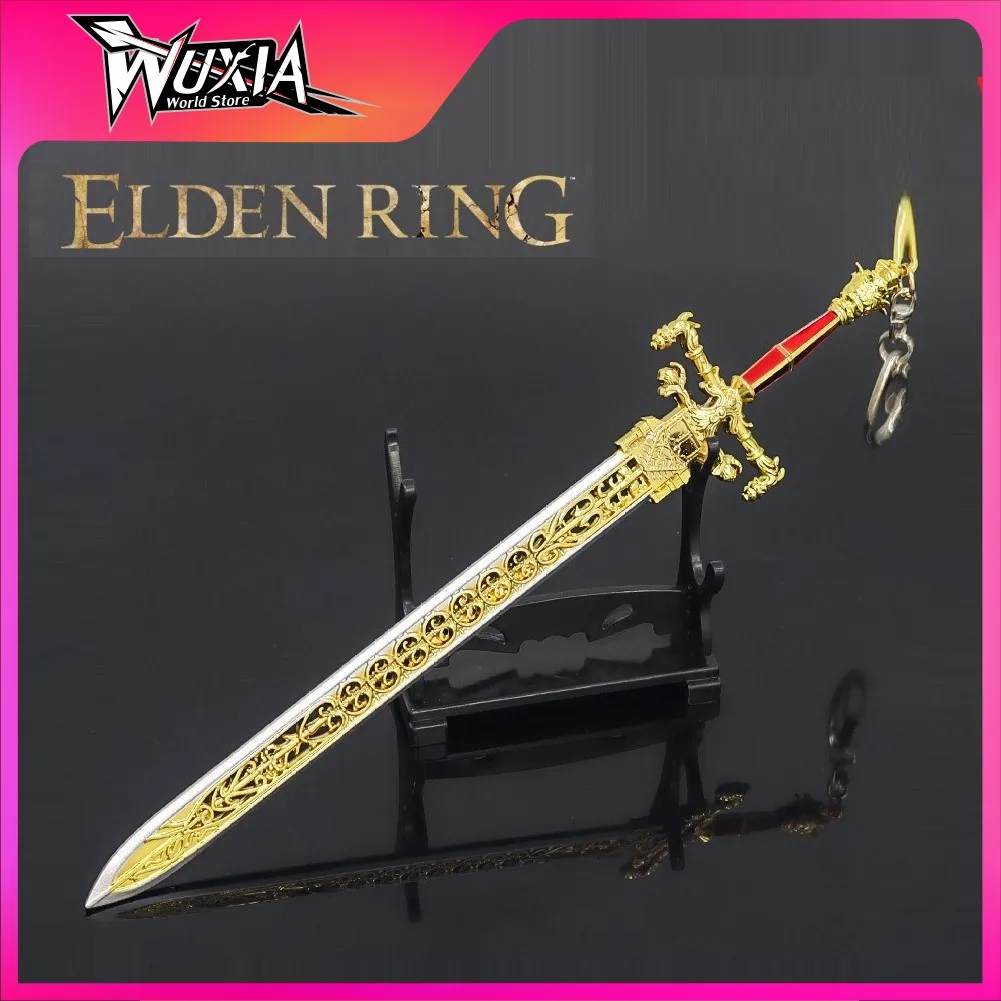 

Elden Ring Weapon Sword of Night and Flame Game Anime Keychain Alloy Swords Butterfly Knife Katana Model Kids Toy Christmas Gift