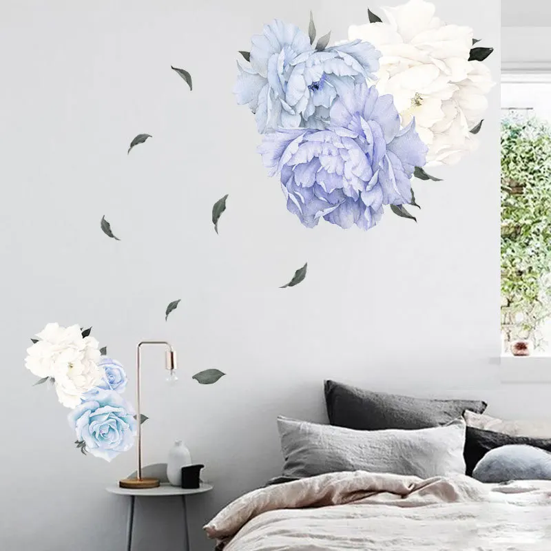 

40X60CM Self Adhesive Peony Ball Wall Sticker Bedroom Living Room Porch Decoration Sofa Background Home Wall Art Decals