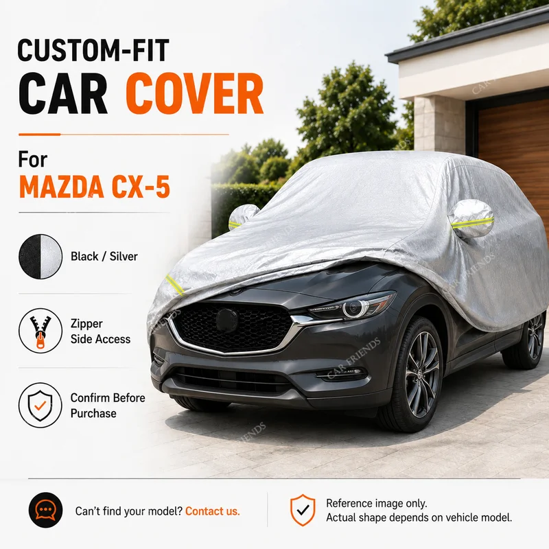 Фото Чехол для автомобиля Mazda CX-5, полностью закрывающий, из оксфордской ткани с серебряным покрытием, с боковой молнией для доступа, защита от УФ-излучения, для парковки на улице №1