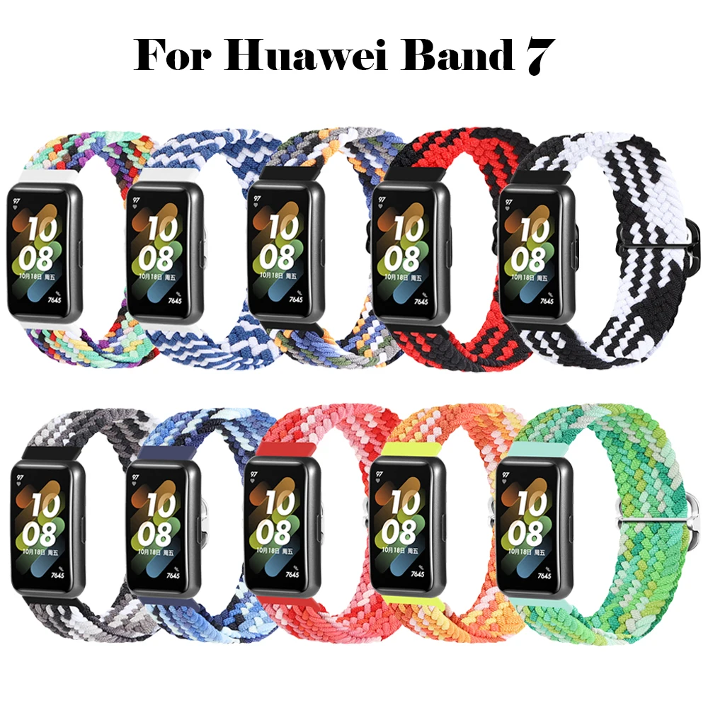 Нейлоновый Плетеный ремешок для Huawei Band 7, аксессуары для смарт-браслета, сменный ремешок для Huawei Band 7, ремешок