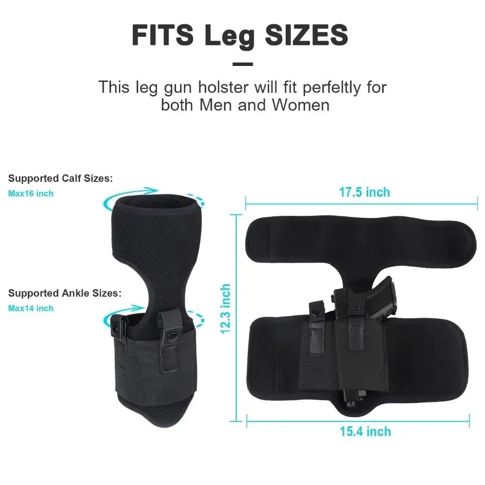 Фото Кобура для скрытого ношения на ноге для пистолетов Glock 17, 19, S&W M&P Shield, Ruger LCP, 9mm, Sauer, P238, Kimber, тактический подсумок №5