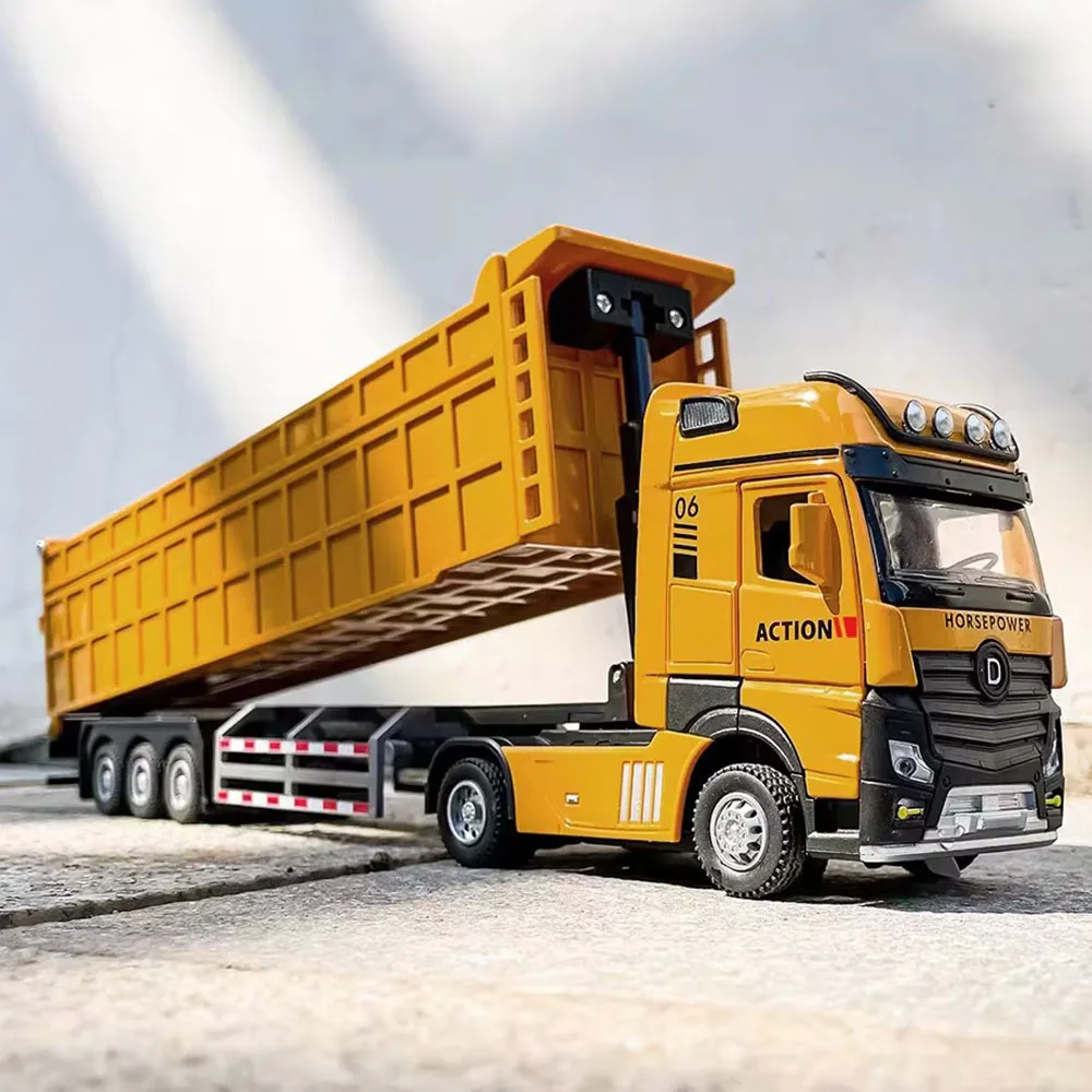 1:50 миниатюрный трейлер самосвал автомобили игрушки модель 3 двери открывается