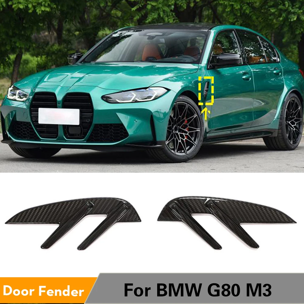 

Car Front Side Fender Air Vent Covers Trims For BMW 3 Series G80 M3 2021 2022 Car Air Intake Fender Vents Cover Trim Dry Carbon