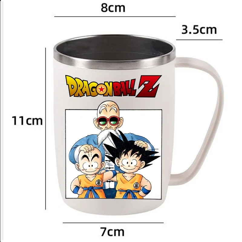 Фото 450 мл Dragon Ball Goku Молочная кофейная чашка из нержавеющей стали с двойными стенками, термоизолированные чашки для воды и кружки, металлическая кофейная чашка, кружка №2