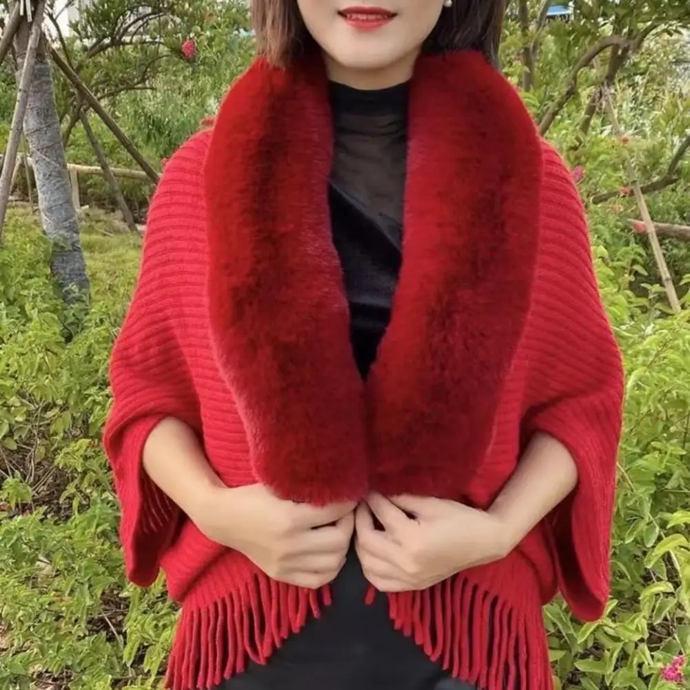 

Party Shawl Solid Color Lady Winter Shawl Batwing Sleeve Women Winter Shawl
