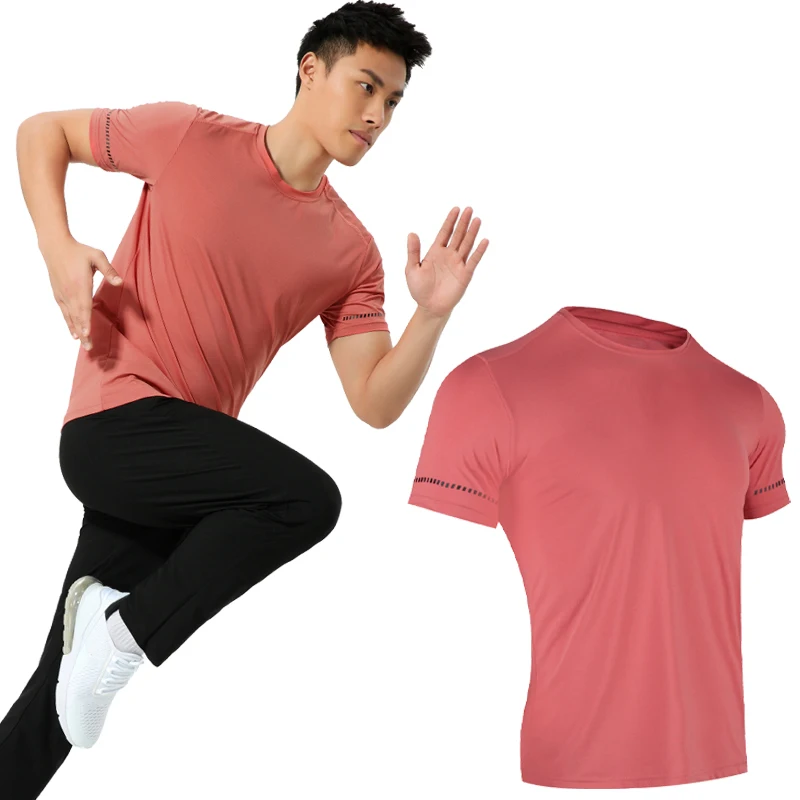 

Summer Sports Short Sleeve Men Brand Fashion Shirts Quick Dry Casual Solid Tops Male Fitness Bodybuilding Workout Tshirts