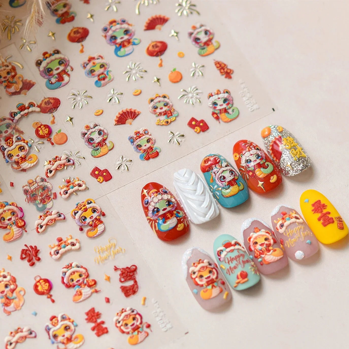 Багатство Бог Мамон Юаньбао Китайский узел Змея Фейерверк Дракон Лонг Лев Танец