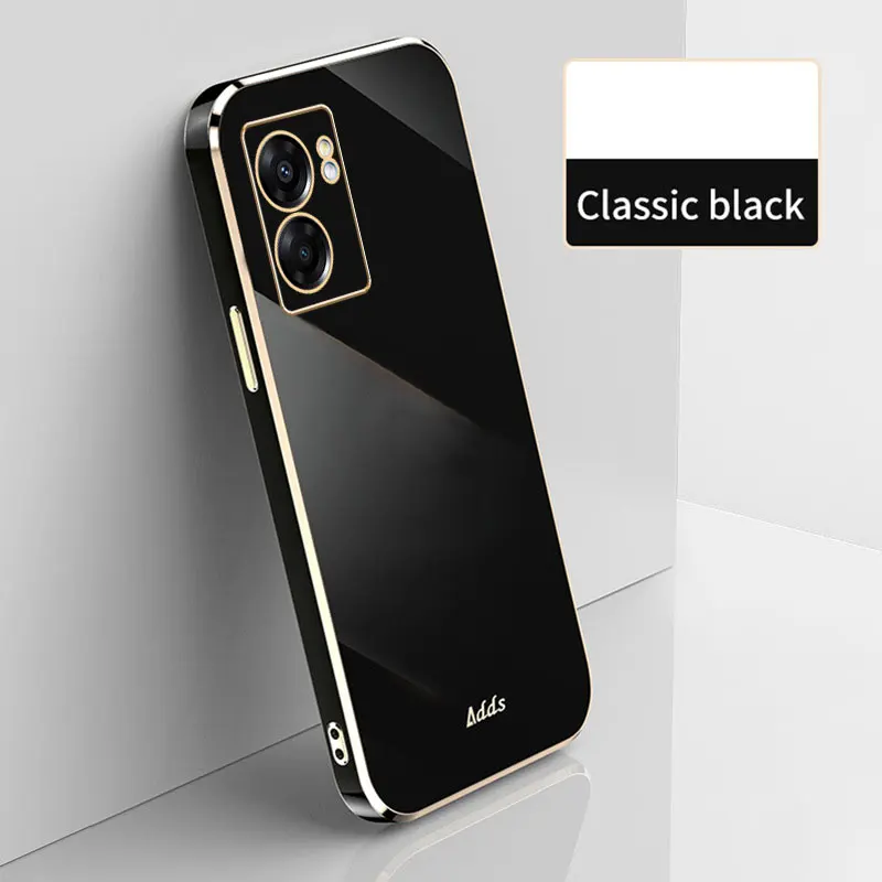 Фото Чехол с квадратной рамкой для OPPO A77 5G, чехол с золотым покрытием oppp A77, чехол для s A77 5G, чехол для A 77 A77 A57 №5