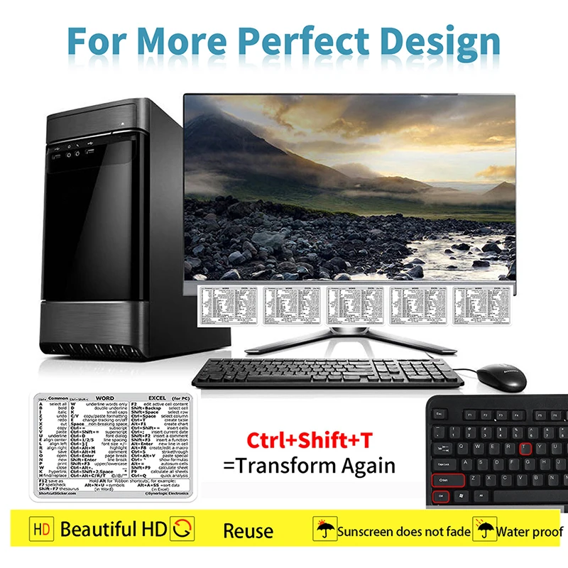 

Стикер для быстрой справки клавиатуры на Windows Adobe Photoshop, 30 шт.