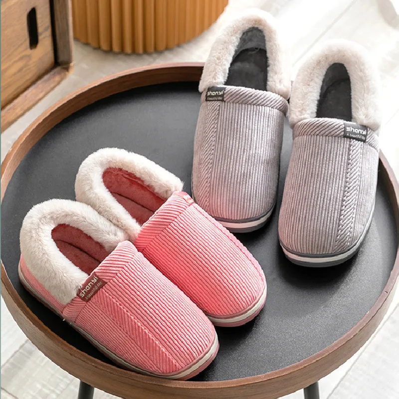 

Мужские тапочки больших размеров 46 47, домашние зимние теплые тапочки для пар, Женская нескользящая обувь для пола, домашние плюшевые сланцы ...