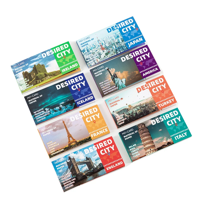Dimi 30Sheets Desired City Series Material Paper With Tooth Line Pressure White Card Note Pad England Ireland Deco Scrapbooking |
