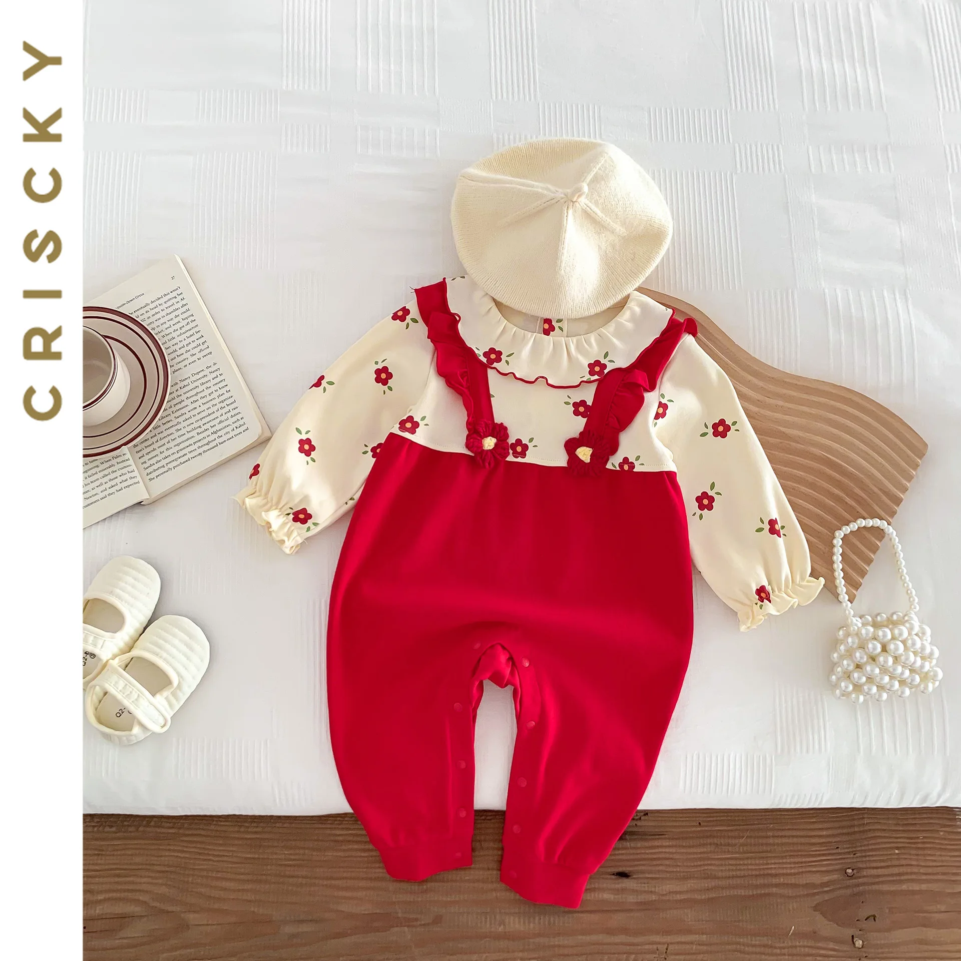 

Kids Playsuit Clothes 2023 New Autumn Winter Baby Jumpsuit Girl Long Sleeve Floral Sweet Infant Baby Girls Romper
