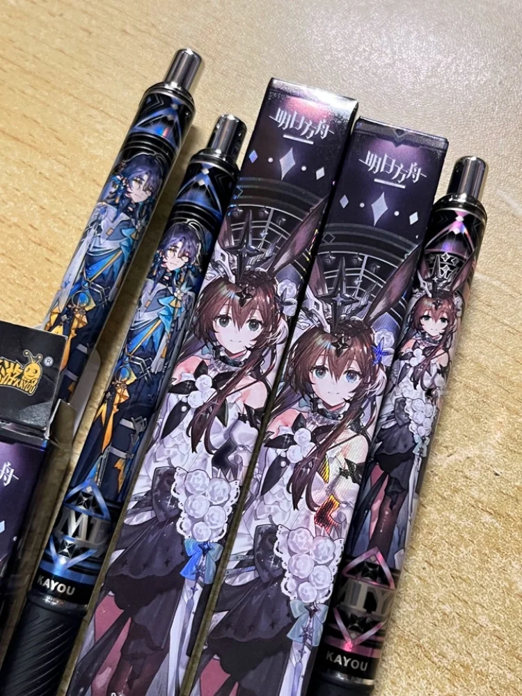 Фото Гелевая ручка Kayou Arknights Retractable Elite Version First Wave Blind Box, 0,5 мм, черные чернила, канцелярские товары для офиса и повседневного письма №4